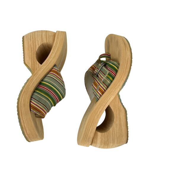 Vintage y2k Women's Boho Striped Something Else Skechers Chunky Platform Sandals - Picture 4 of 7